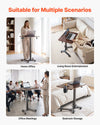 VEVOR Standing Desk, Adjustable Height Mobile Stand Up Desk w/ Casters, 28.2 x 20.5 in Small Computer Sit Stand Rolling Workstation w/ Hook, 33 lbs Capacity, Foot Pedal Pneumatic Lift for Home Office