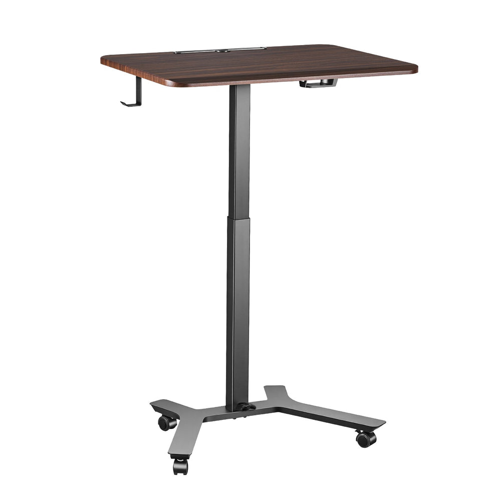 VEVOR Standing Desk, Adjustable Height Mobile Stand Up Desk w/ Casters, 28.2 x 20.5 in Small Computer Sit Stand Rolling Workstation w/ Hook, 33 lbs Capacity, Foot Pedal Pneumatic Lift for Home Office