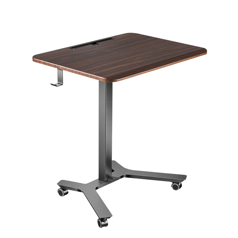 VEVOR Standing Desk, Adjustable Height Mobile Stand Up Desk w/ Casters, 28.2 x 20.5 in Small Computer Sit Stand Rolling Workstation w/ Hook, 33 lbs Capacity, Foot Pedal Pneumatic Lift for Home Office