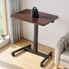VEVOR Standing Desk, Adjustable Height Mobile Stand Up Desk with 4 Casters, 25.6 x 19 in Small Computer Sit Stand Rolling Workstation with Hook, 33 lbs Desktop Capacity, Ideal for Home Office, Brown