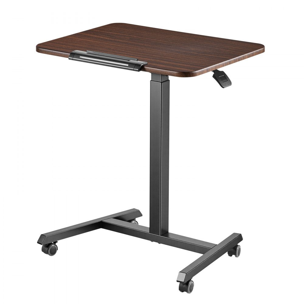 VEVOR Standing Desk, Adjustable Height Mobile Stand Up Desk with Tilting Desktop, 25.6 x 19 in Small Computer Sit Stand Rolling Workstation with 4 Casters, 33 lbs Capacity, Ideal for Home Office
