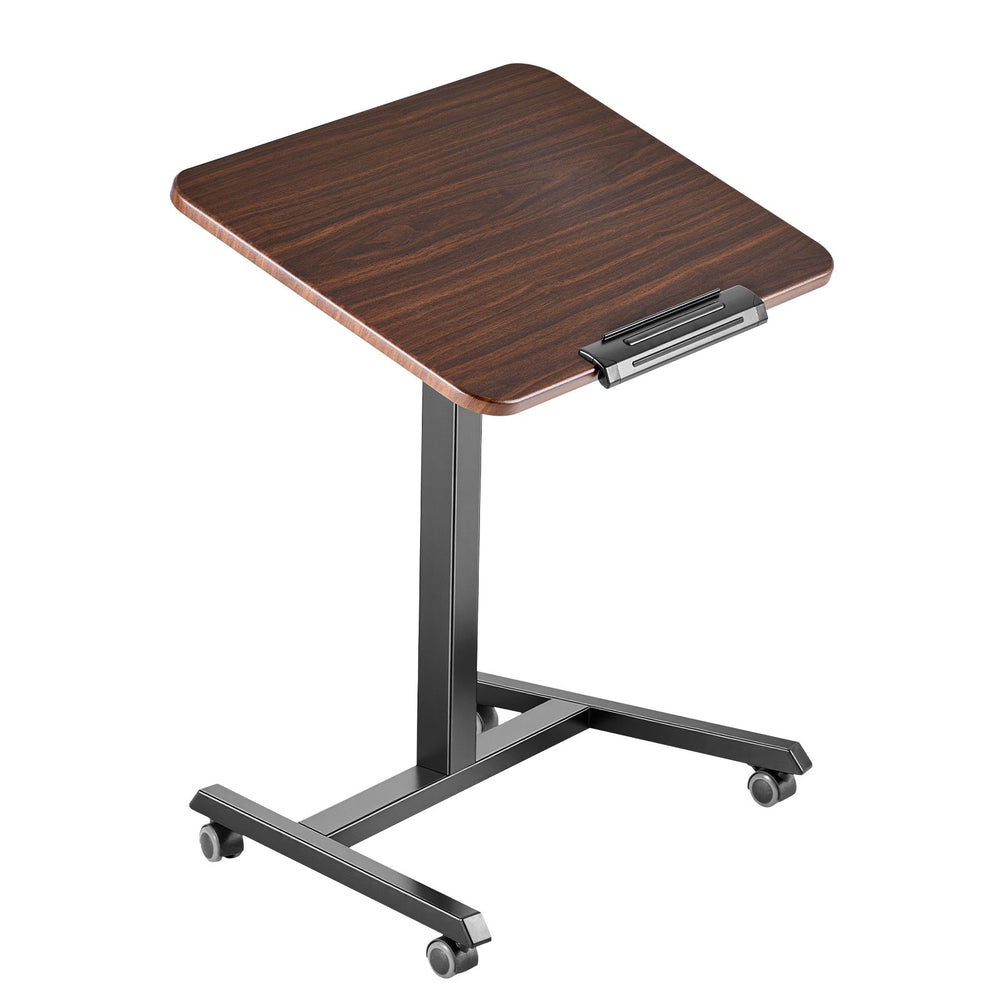 VEVOR Standing Desk, Adjustable Height Mobile Stand Up Desk with Tilting Desktop, 25.6 x 19 in Small Computer Sit Stand Rolling Workstation with 4 Casters, 33 lbs Capacity, Ideal for Home Office