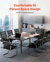 VEVOR Conference Table, 8 ft Boat Shaped Office Meeting Table for 10 Person, Modern Large Boat Meeting Desk with Metal Legs, Ideal for Office, Boardroom, Conference Room, Easy Assembly, Black & Brown