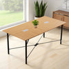 VEVOR Conference Table, 6 ft Office Meeting Table for 6-8 Person, Modern Rectangle Seminar Desk with Metal Legs, Meeting Desk Ideal for Office, Boardroom, Conference Room, Easy Assembly, Brown