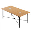 VEVOR Conference Table, 6 ft Office Meeting Table for 6-8 Person, Modern Rectangle Seminar Desk with Metal Legs, Meeting Desk Ideal for Office, Boardroom, Conference Room, Easy Assembly, Brown