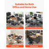 VEVOR Conference Table, 6 ft Oval Office Meeting Table for 6-8 Person, Modern Seminar Desk with Metal Legs, Large Meeting Desk for Office, Boardroom, Conference Room, Easy Assembly, Black & Brown