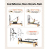 VEVOR Pilates Reformer with Tower 94" Pilates Machine 400 lbs Maple Wood, for Home Use and Gym Workout, with Jump Board, Music Wire Springs, and Sitting Box, Suitable for Advanced and Beginners Users
