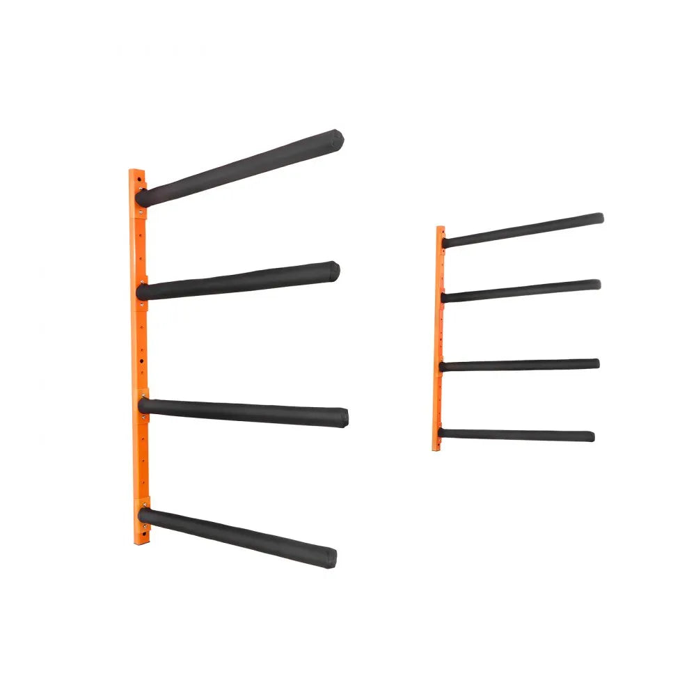 VEVOR Wall Kayak Storage Rack, 4-Capacity Wall Mounted Kayak Holders for Kayak Canoe Paddle Board, Kayak Storage Hooks with Adjustable Padded Arms, 400 LBS Load Kayak Hanger for Indoor Outdoor Garage