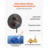 VEVOR Shower Faucet Set, Rainfall Bathroom Shower System with 10-Inch Round Rain Shower Head and Handheld Spray, Wall Mounted Bath Fixtures with Brass Valve and Trim Kit, Matte Black