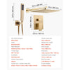 VEVOR Shower Faucet Set, Rainfall Bathroom Shower System with 12-Inch Square Rain Shower Head and Handheld Spray, Wall Mounted Bath Fixtures with Brass Valve and Trim Kit, Brushed Gold