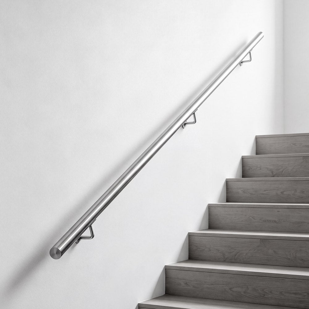 Vevor Handrail Wall-Mounted Stair Hand Rail 6.5' Silver New