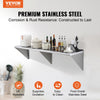 VEVOR 18" x 72" Stainless Steel Shelf, Wall Mounted Floating Shelving with Brackets, 500 lbs Load Capacity Commercial Shelves, Heavy Duty Storage Rack for Restaurant, Kitchen, Bar, Home, and Hotel