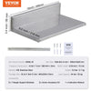 VEVOR 8.6" x 16" -2 Pack Stainless Steel Shelf, Wall Mounted Floating Shelving with Backsplash, 44 lbs Load Capacity Commercial Shelves, Heavy Duty Storage Rack for Restaurant, Kitchen, Bar, Home, and Hotel