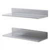 VEVOR 8.6" x 24" -2 Pack Stainless Steel Shelf, Wall Mounted Floating Shelving with Backsplash, 44 lbs Load Capacity Commercial Shelves, Heavy Duty Storage Rack for Restaurant, Kitchen, Bar, Home, and Hotel