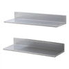 VEVOR 8.6" x 24" -2 Pack Stainless Steel Shelf, Wall Mounted Floating Shelving with Backsplash, 44 lbs Load Capacity Commercial Shelves, Heavy Duty Storage Rack for Restaurant, Kitchen, Bar, Home, and Hotel
