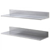 VEVOR 8.6" x 30" -2 Pack Stainless Steel Shelf, Wall Mounted Floating Shelving with Backsplash, 44 lbs Load Capacity Commercial Shelves, Heavy Duty Storage Rack for Restaurant, Kitchen, Bar, Home, and Hotel