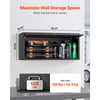 VEVOR Metal Wall Cabinet, 27.56W x 12.01D x 14.02H Inch, Floating Garage Tool Cabinet with Up-Flip Door, 120 lbs Load per Shelf, Fit for Garage, Basement, Kitchen, Warehouse, Assembly Required