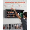 VEVOR Metal Wall Cabinet, 27.56W x 12.01D x 14.02H Inch, Floating Garage Tool Cabinet with Up-Flip Door, 120 lbs Load per Shelf, Fit for Garage, Basement, Kitchen, Warehouse, Assembly Required