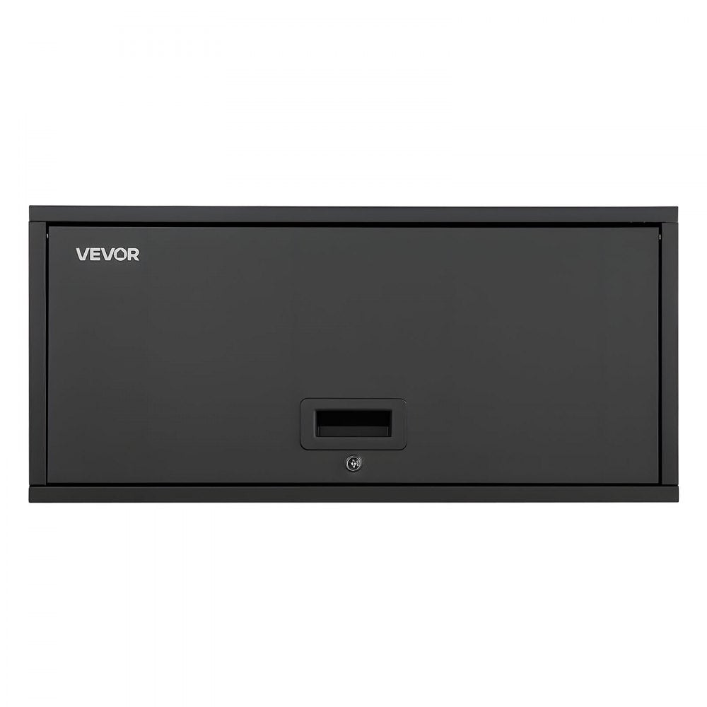 VEVOR Metal Wall Cabinet, 27.56W x 12.01D x 14.02H Inch, Floating Garage Tool Cabinet with Up-Flip Door, 120 lbs Load per Shelf, Fit for Garage, Basement, Kitchen, Warehouse, Assembly Required