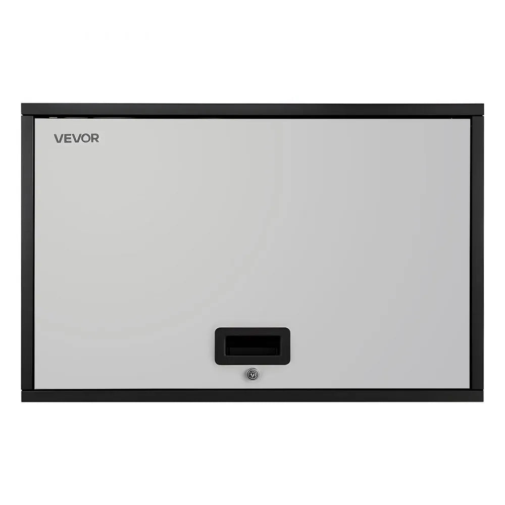 VEVOR Metal Wall Cabinet, 27.56W x 12.01D x 19.69H Inch, Floating Garage Tool Cabinet with Up-Flip Door and Shelf, 240 lbs Load Capacity, Fit for Garage, Basement, Kitchen, Warehouse Assembly Required