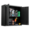 VEVOR Metal Wall Cabinet, 30W x 12.2D x 30H Inch, Steel Floating Hanging Storage Cabinet with Locking Doors and Adjustable Shelf for Garage, Basement, Kitchen, Warehouse Assembly Required, Black