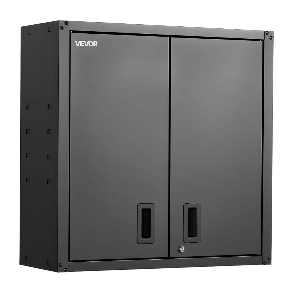 VEVOR Metal Wall Cabinet, 30W x 12.2D x 30H Inch, Steel Floating Hanging Storage Cabinet with Locking Doors and Adjustable Shelf for Garage, Basement, Kitchen, Warehouse Assembly Required, Black