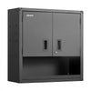 VEVOR Metal Wall Cabinet, 30W x 12.01D x 30H Inch, Steel Floating Hanging Storage Cabinet with Locking Doors and Adjustable Shelf for Garage, Basement, Kitchen, Warehouse Assembly Required, Black