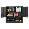 VEVOR Metal Wall Cabinet, 30W x 12.01D x 30H Inch, Steel Floating Hanging Storage Cabinet with Locking Doors and Adjustable Shelf for Garage, Basement, Kitchen, Warehouse Assembly Required, Black