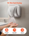 VEVOR Hand Dryer, 2 Pack 1800W Bathroom Air Hand Dryer, Automatic High Speed with HEPA Filter, Fast Drying, Brushed Stainless Steel, AC110-120V Commercial Wall Mounted for Restroom, Hotel, Office,Home