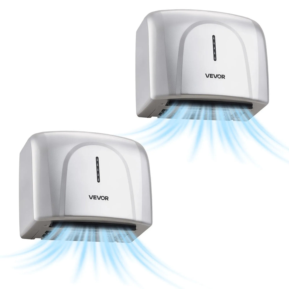 VEVOR Hand Dryer, 2 Pack 1300W Bathroom Air Hand Dryer, Automatic High Speed with HEPA Filter, Fast Drying, ABS Construction, AC110-120V Commercial Wall Mounted for Home Bathroom, Guest Room,Homestay