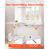 VEVOR Wall Mounted Folding Table, 43.3 x 18 inches Wall Mount Table, Floating Desk with Iron Bracket, Fold Down Desk for Small Spaces, Home Office, Dining, Laundry Room, Kitchen, Bar, White