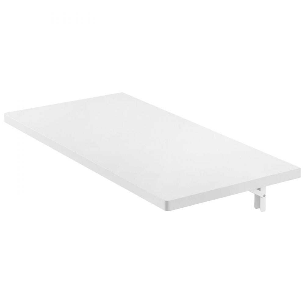 VEVOR Wall Mounted Folding Table, 47.2 x 19.7 inches Wall Mount Table, Floating Desk with Iron Bracket, Fold Down Desk for Small Spaces, Home Office, Dining, Laundry Room, Kitchen, Bar, White