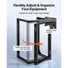 VEVOR 15U Wall Mount Server Rack, 150 lbs Max Load Capacity, Open Frame Network Rack with 180 Degrees Gate Swing, Carbon Steel, for 19-Inch IT Network Equipment & AV Devices Computer Server, Black
