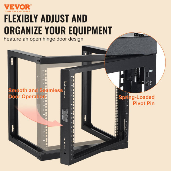 Vevor Server Rack 9U Wall Mount Open Frame Network Rack New – FactoryPure