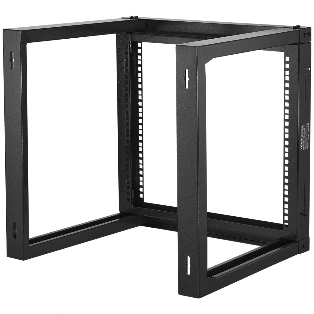 VEVOR 9U Wall Mount Rack, 150 lbs/68.04 kg Max Load Capacity, Open Frame Server Network Rack with Cage Nuts Screws, Carbon Steel 20.9 x 17.7 x 20.5" for 19"/482.6 mm AV & Server IT Equipment, Black