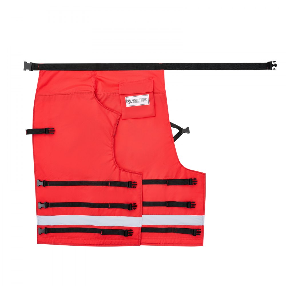 VEVOR Apron Style Chainsaw Chaps, Class D, 8 Layers Chainsaw Pants with Adjustable Belt & Gear Pocket, Chain Saw Chaps for Men/Women, Chainsaw Safety Equipment for Loggers Forest Workers, Medium