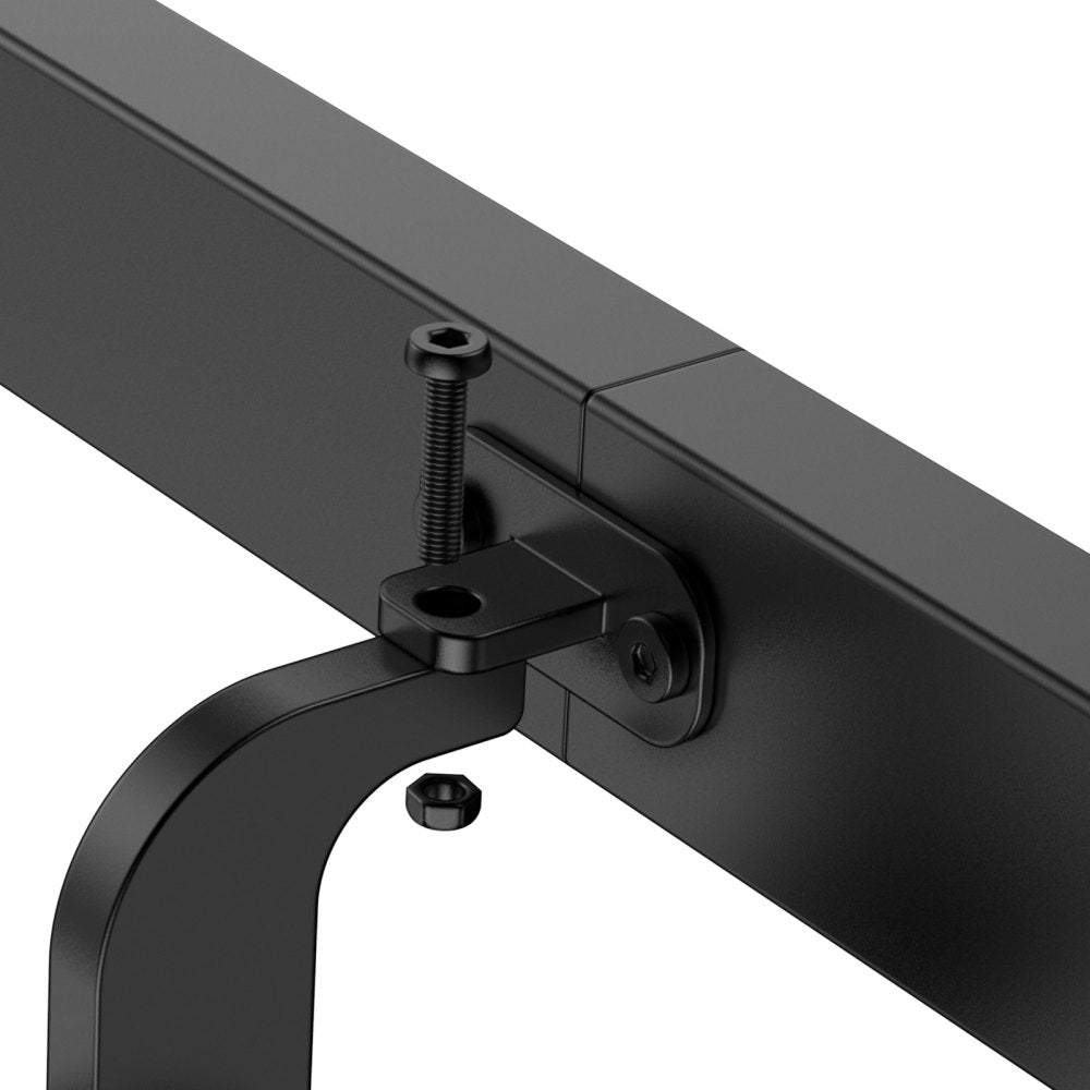 VEVOR Wall Mounted Stair Handrail, 15ft Black Aluminum Staircase Handrail Indoor, 250lbs Load Capacity, Industrial Railing Hand Rail for Steps, Square Tube for Loft Porch Deck, 6 Sections