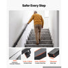 VEVOR Wall-Mounted Stair Handrail, 15 ft 250 lbs Load Black Metal Railing, for Indoor Steps, Loft, Porch & Hallways, Heavy-Duty Industrial Aluminum Alloy Hand Rail, Square Tube, with Mounting Hardware