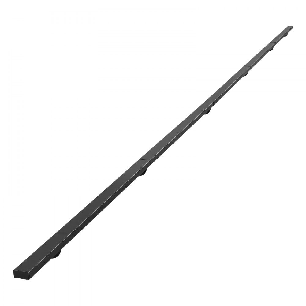 VEVOR Wall-Mounted Stair Handrail, 15 ft 250 lbs Load Black Metal Railing, for Indoor Steps, Loft, Porch & Hallways, Heavy-Duty Industrial Aluminum Alloy Hand Rail, Square Tube, with Mounting Hardware