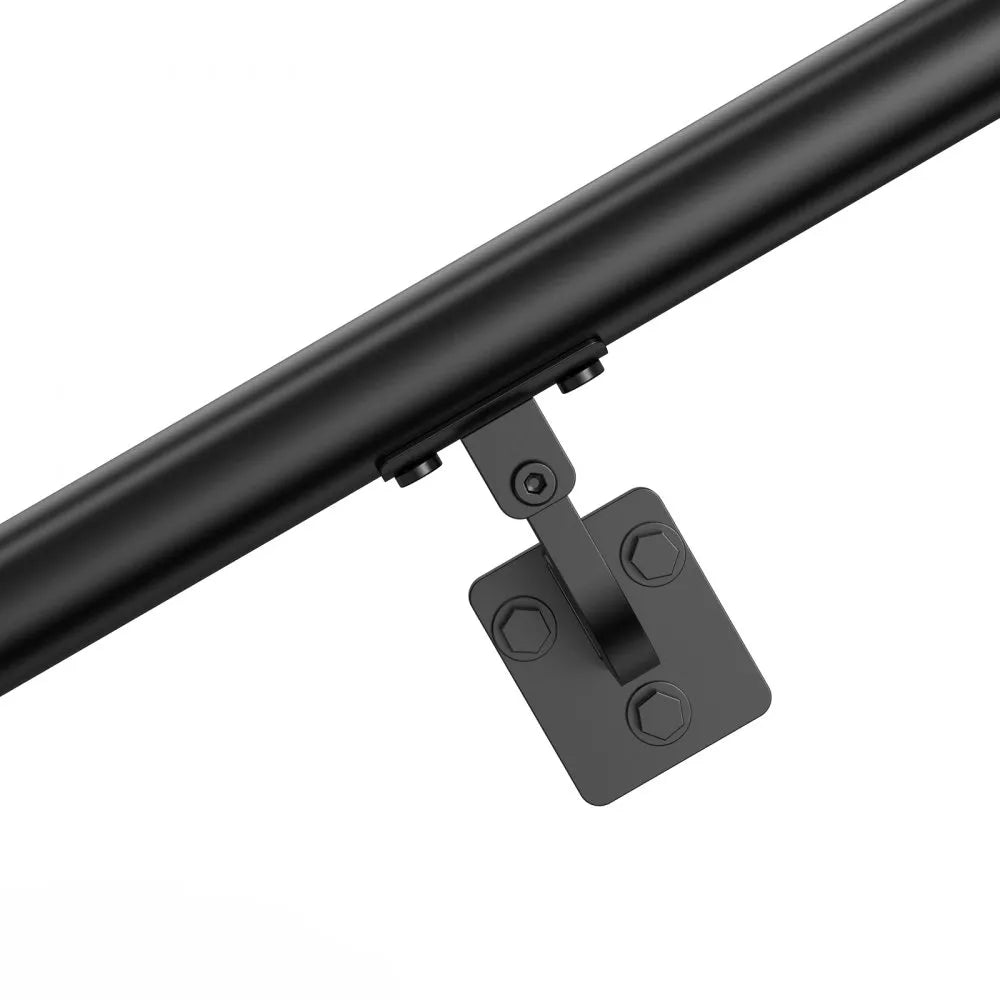 VEVOR Wall Mounted Stair Handrail, 12ft Pipe Staircase Handrail, Black Galvanized Aluminum, 1.26 inch Pipe Diameter, Indoor&Outdoor Staircase Railing,Industrial Hand Rail for Steps,Security Baluster