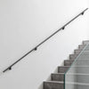 VEVOR Wall-Mounted Stair Handrail, 12 ft 250 lbs Load Black Metal Railing, for Indoor Steps, Loft, Porch & Hallways, Heavy-Duty Industrial Aluminum Alloy Hand Rail, Round Tube, with Mounting Hardware