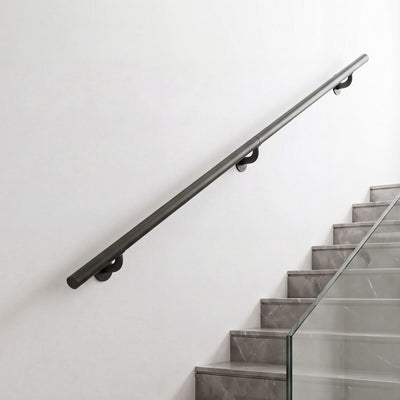 Vevor Handrail 5' Wall-Mounted Stair Handrail Black Metal Railing New
