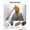 VEVOR Wall-Mounted Stair Handrail, 6 ft 250 lbs Load Black Metal Railing, for Indoor Steps, Loft, Porch & Hallways, Heavy-Duty Industrial Aluminum Alloy Hand Rail, Round Tube, with Mounting Hardware