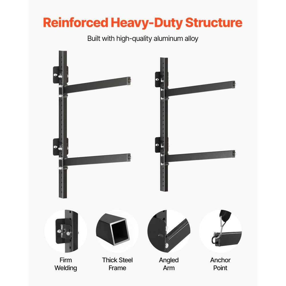 VEVOR Kayak Storage Rack for 2 Kayaks, Holds 200 lbs, Heavy Duty Adjustable Wall Mount Stand for Indoor Outdoor Garage Shed Dock, Storage Holder for Canoe, Small Boat, SUP, Surfboard & Paddleboard
