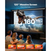 VEVOR 120 inch motorized projector screen lifestyle image with wide viewing angle