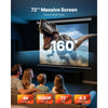 VEVOR Manual Projector Screen, 72 inch 4:3 4K 1080 HD Retractable Pull Down Projector Screen, Wall Mounted Movie Projection with Pull Rope, Portable Display Projectoin for Family Home Office Theater