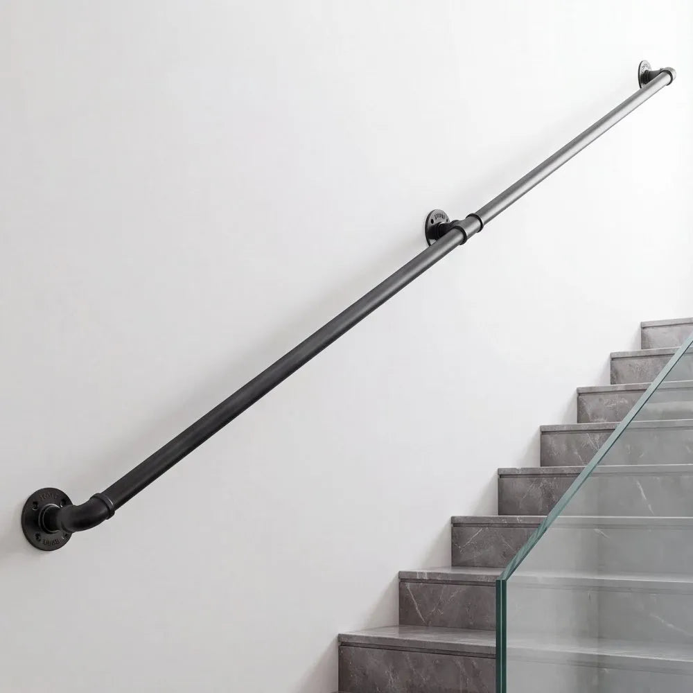 Vevor Handrail 5' Wall-Mounted Stair Railing for Indoor Steps, Loft, Porch & Hallways New