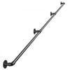 VEVOR Wall-Mounted Stair Handrail, 11 ft 440 lbs Load Black Metal Railing, for Indoor Steps, Loft, Porch & Hallways, Heavy-Duty Industrial Carbon Steel Hand Rail, Round Tube, with Mounting Hardware