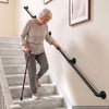 VEVOR Wall-Mounted Stair Handrail, 13 ft 440 lbs Load Black Metal Railing, for Indoor Steps, Loft, Porch & Hallways, Heavy-Duty Industrial Carbon Steel Hand Rail, Round Tube, with Mounting Hardware