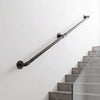 VEVOR Wall-Mounted Stair Handrail, 4 ft 440 lbs Load Black Metal Railing, for Indoor Steps, Loft, Porch & Hallways, Heavy-Duty Industrial Carbon Steel Hand Rail, Round Tube, with Mounting Hardware
